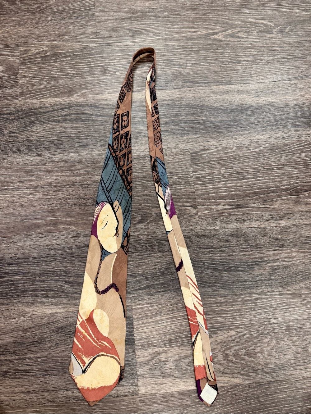 Vintage 1988 Picasso “Dream” 100% Silk Handmade Art Necktie Abstract Cubist
